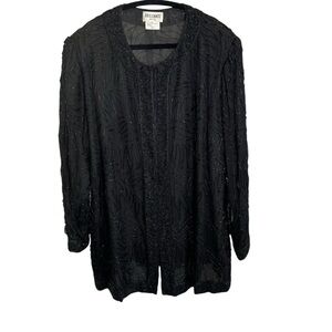 100% Silk Brilliante by J.A. Black Fully Beaded formal Evening  Jacket  Plus 3X